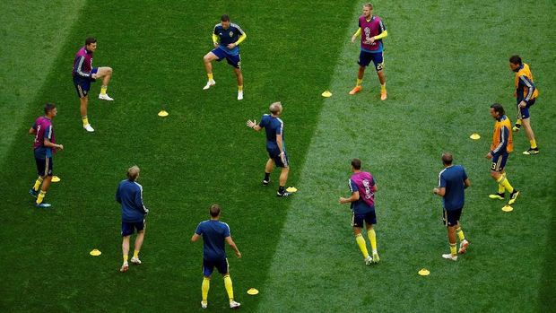 Timnas Swedia banyak mengandalkan permainan kolektif dan kesolidan lini pertahanan. (