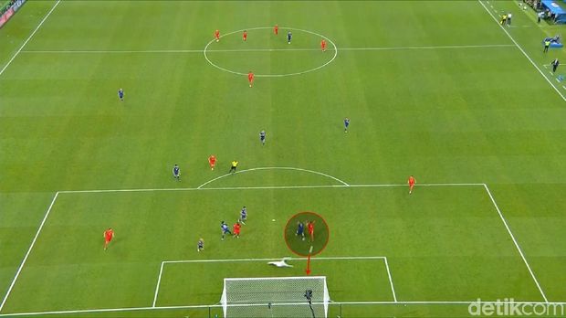 Nacer Chadli mencetak gol penentu kemenangan Belgia