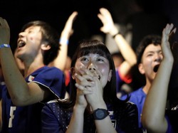 Suporter Jepang Rayakan Kesuksesan Samurai Biru Kalahkan Matador