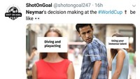 Alih-alih menggunakan talentanya, Neymar dituding lebih gemar diving untuk memenangkan timnya. (Twitter @shotongoal247)