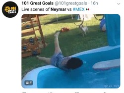 Ada yang pernah lihat video bocah di atas? Seperti itu mungkin gaya berguling-gulingnya Neymar. (Twitter @101greatgoals)
