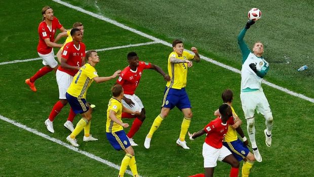 Swedia baru kebobolan dua kali dari empat laga di Piala Dunia 2018