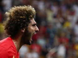 Fellaini merayakan golnya. REUTERS/Sergio Perez.