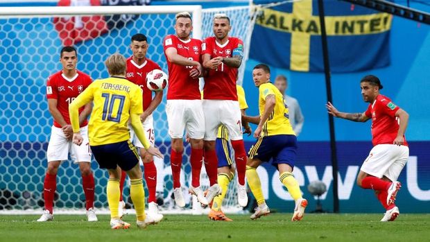 LIVE: Swedia vs Swiss di 16 Besar Piala Dunia 2018