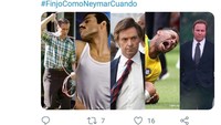 Karena dianggap sering akting, Neymar disindir layak dapat penghargaan Piala Oscar, bersaing dengan Christian Bale dan Ryan Gosling. (Foto: Twitter @Parzival_2024NC)