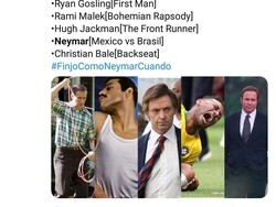 Karena dianggap sering akting, Neymar disindir layak dapat penghargaan Piala Oscar, bersaing dengan Christian Bale dan Ryan Gosling. (Foto: Twitter @Parzival_2024NC)