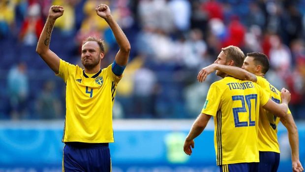 Timnas Swedia lolos ke perempat final setelah mengalahkan Swiss di 16 Besar.
