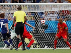 Bertanding di Rostov Arena, Selasa (3/7/2018) dinihari WIB, Belgia vs Jepang berimbang tanpa gol di babak pertama. Kejutan terjadi di babak kedua setelah Jepang unggul 2-0 lewat gol Genki Haraguchi dan Takashi Inui. REUTERS/Toru Hanai.