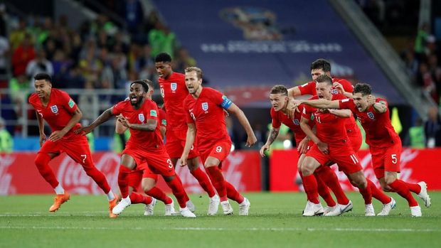 Inggris menang penalti atas Kolombia di babak 16 besar Piala Dunia 2018.