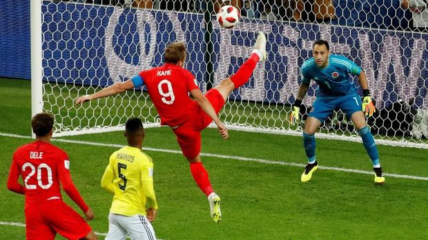Harry Kane memimpin daftar pencetak gol terbanyak di Piala Dunia 2018.