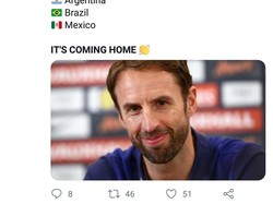 Di fase knock out, Inggris setidaknya bakal terhindar dari tim kuat macam Uruguay dan Prancis yang masih tersisa di Piala Dunia 2018 hingga ke final. Itu artinya, ada kans besar Inggris juara di Rusia. Its Coming Home! (Foto: Twitter @EPLStuff)