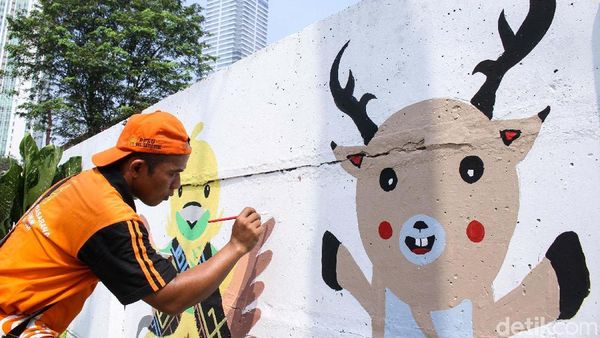 Mural Asian Games Percantik Tembok di Setiabudi