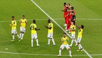 Kolombia sempat memimpin 3-2 dalam adu penalti setelah Jordan Henderson gagal. (Foto: Christian Hartmann/Reuters)