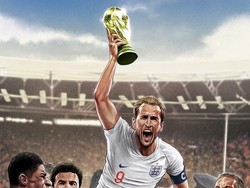 Mampukah Harry Kane dkk mengangkat trofi Jules Rimet di Rusia? Menarik ditunggu slogan Its Coming Home menjadi nyata. (Foto: Twitter @NatRead)