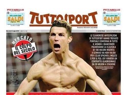 Media-media internasional mengabarkan Ronaldo bakal meninggalkan Real Madrid dan pindah ke Juventus. Selangkah lagi, tulis Tutto Sport. (Foto: Twitter @tuttosport)