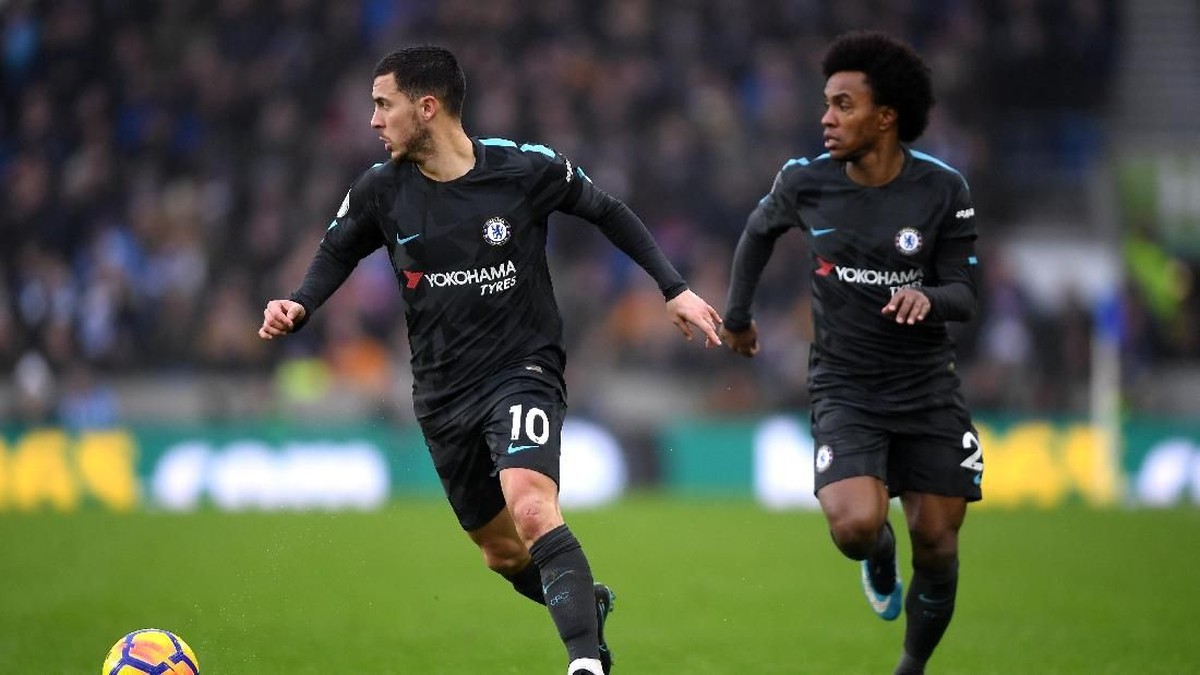 Willian dan Hazard akan berhadapan di perempatfinal Piala Dunia 2018. (Foto: Mike Hewitt/Getty Images)