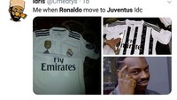 Kalau tidak sempat beli jersey Juve, fans Madrid bisa membuat motif garis-garis hitam sendiri dengan spidol. Mudah kan? (Foto: Twitter @Crhedrys)