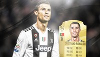 Bahkan sudah ada editan rating Ronaldo di FIFA dengan berseragam Juventus. Kualitasnya tak banyak berubah seperti di Real Madrid. (Foto: Twitter @ForzaJuve2017)