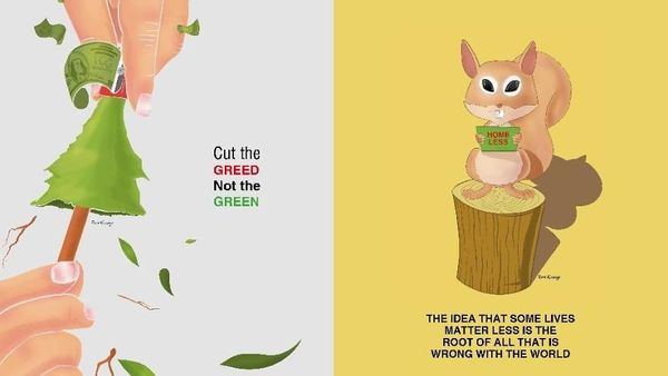 Seniman Ini Ciptakan Poster Unik Dampak Deforestasi