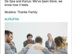 Puk-puk dari De Gea dan Karius untuk Muslera. Foto: Twitter