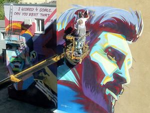 Adu Keren Mural Neymar, Messi, dan Ronaldo di Kazan