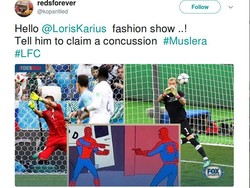 Mungkinkah Muslera juga mengalami gegar otak seperti halnya Karius? Foto: Twitter