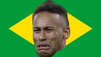 Pengguna media sosial pun mengubah logo bendera Brasil dengan wajah Neymar yang sedang menangis. (Foto: Instagram)