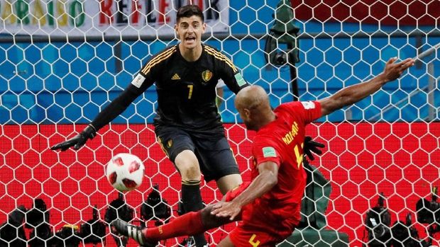 Thibaut Courtois menjadi andalan pertahanan terakhir timnas Belgia. (