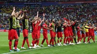 Belgia akan berhadapan dengan Prancis di semifinal. Prancis lebih dulu lolos setelah mengandaskan Uruguay 2-0. Foto: Sergio Perez/Reuters