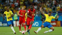 Romelu Lukaku tampil bagus saat Brasil vs Belgia. Kontribusinya berupa assist untuk gol De Bruyne. (Foto: John Sibley/Reuters)