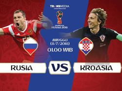 Live Report Piala Dunia 2018: Rusia vs Kroasia