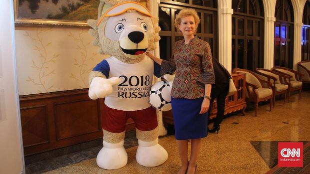 Dubes Rusia untuk Indonesia Lyudmila Georgievna Vorobieva di kediamannya di Jakarta