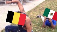 Brasil dipukuli oleh Belgia. Meksiko yang disingkirkan Brasil jadi juru kamera. (Foto: Instagram)