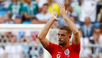 Jordan Henderson mempunyai peran besar di lini tengah Inggris saat melawan Swedia. Dia tampil prima menjadi penyeimbang sebagai jangkar. (Foto: Michael Dalder/Reuters)