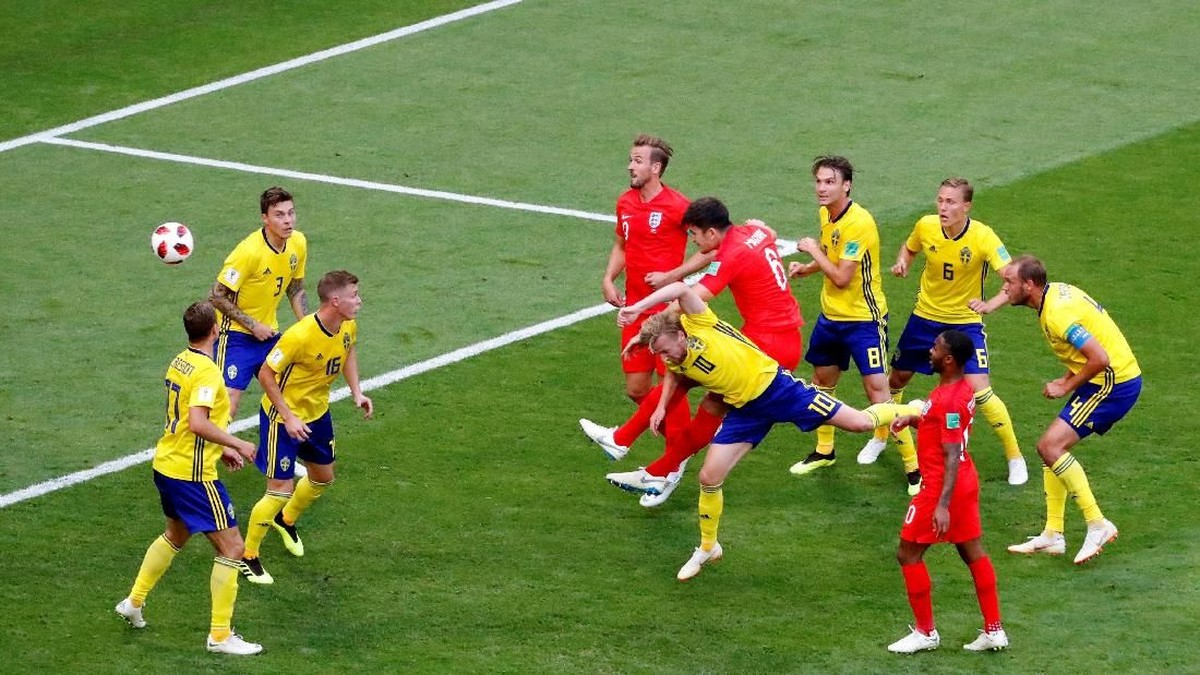 Inggris menang 2-0 atas Swedia untuk ke semifinal Piala Dunia 2018. (Foto: David Gray/REUTERS)