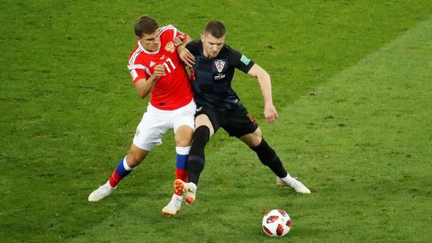 Kroasia harus bekerja keras menembus pertahanan Rusia. (