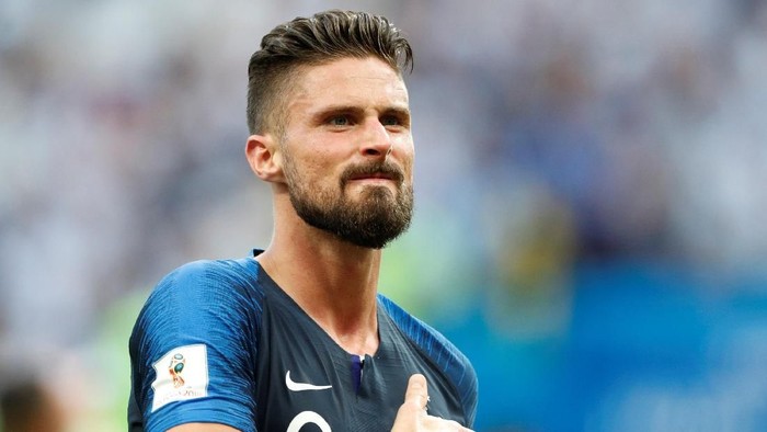 Soccer Football - World Cup - Round of 16 - France vs Argentina - Kazan Arena, Kazan, Russia - June 30, 2018  Frances Olivier Giroud celebrates after the match   REUTERS/John Sibley