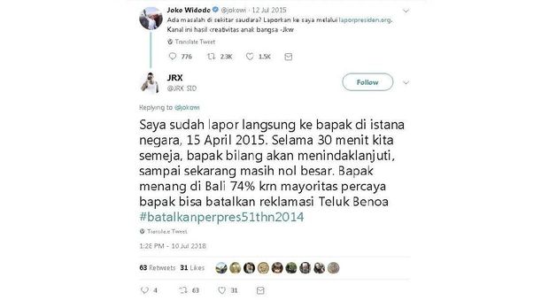 Balasan Jerinx ke Joko Widodo