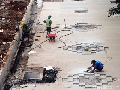 Jelang Asian Games, Pembangunan Trotoar Dikebut