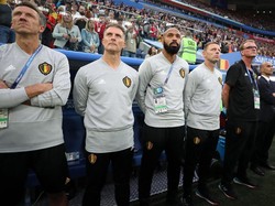 Thierry Henry, yang mengantar Prancis juara Piala Dunia 1998, justru harus menghadapi negaranya sendiri di semifinal Piala Dunia 2018. Ia menjadi asisten pelatih Belgia. (Foto: Catherine Ivill/Getty Images)