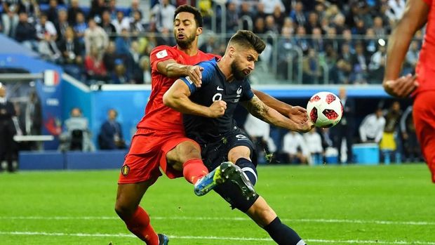 Olivier Giroud belum berhasil mencatat on target di Piala Dunia 2018.