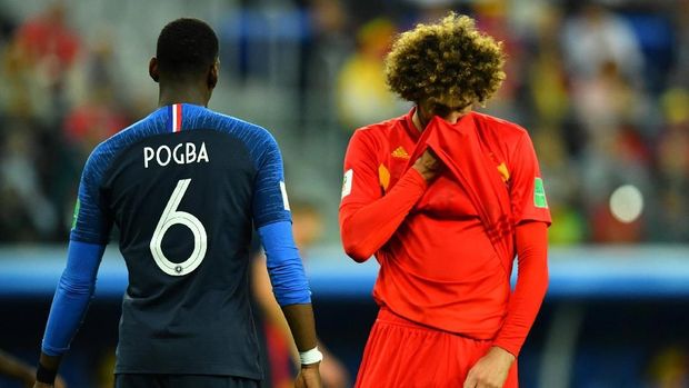 Marouane Fellaini gagal tampil maksimal saat tampil di sayap kiri melawan Prancis.