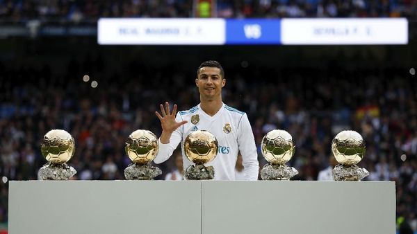 Foto: 5 Ballon dOr Cristiano Ronaldo, Belum Nambah Lagi Sejak 2017