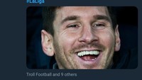 La Liga sebelumnya menjadi ajang saingan Messi dan Ronaldo. Setelah CR7 pindah, La Liga disebut-sebut berubah nama menjadi Liga Messi. Messi sendiri meraih enam gelar La Liga saat Ronaldo bermain di Spanyol sejak 2009. (Foto: Twitter @tiluxzbayern)