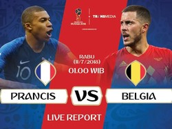 Live Report Piala Dunia 2018: Prancis Vs Belgia