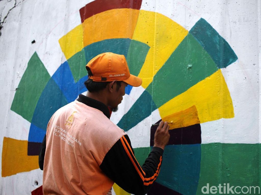 Warna-warni Asian Games Percantik Flyover Abdullah Syafei Warna-warni Asian Games Percantik Flyover Abdullah Syafei