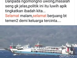 Kapal Terombang-ambing Diterjang Gelombang di Selat Bali jadi Viral