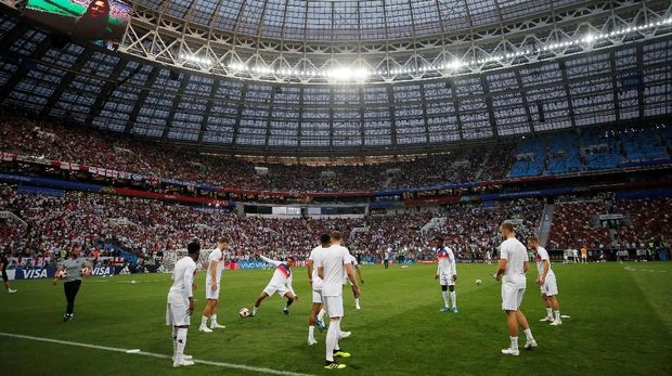Pemanasan timnas Inggris jelang melawan Kroasia.