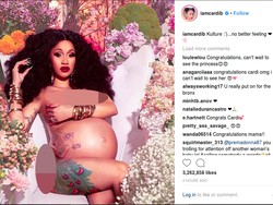 Selamat! Cardi B Lahirkan Bayi Perempuan Pertamanya