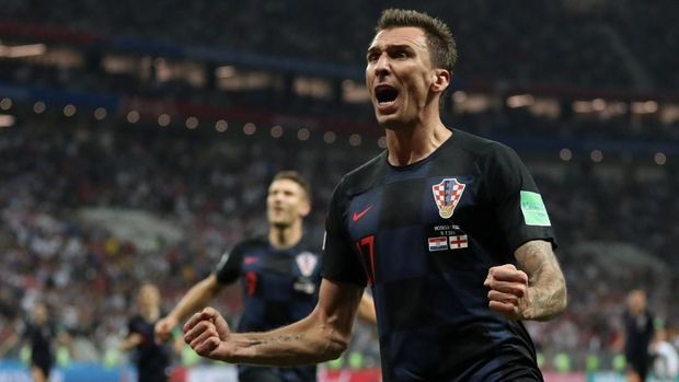 Mario Mandzukic penentu kemenangan timnas Kroasia atas Inggris di semifinal. (